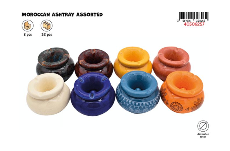 CHAMP MOROCCAN ASHTRAY ASSORTED - ASS8