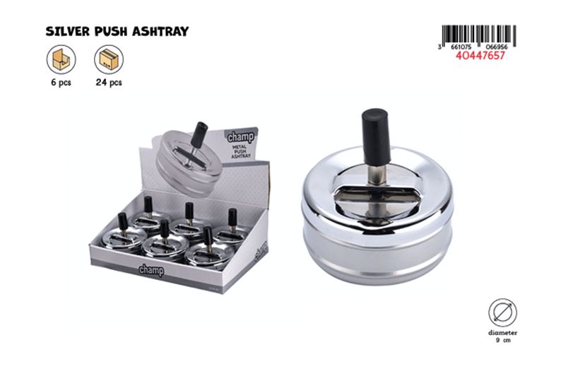 CHAMP METAL PUSH ASHTRAY 9CM DL-6