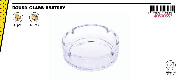 CHAMP ROUND GLASS ASHTRAY DIA :105 mm