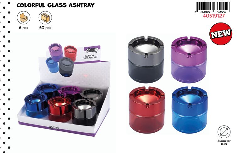 CH RAINBOW GLASS ASHTRAY DL-6