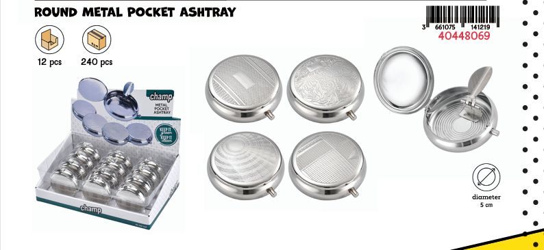 CHAMP METAL POCKET ASHTRAY D-12
