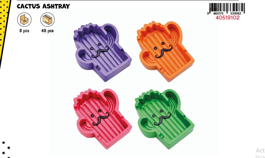 CH CACTUS ASHTRAY ASS-8