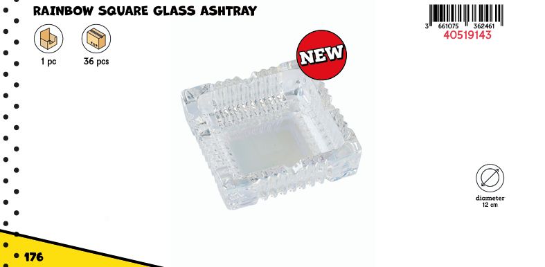 CH RAINBOW GLASS ASHTRAY
