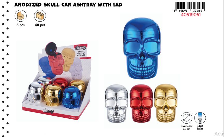 CHAMP SKULL ASHTRAY LED DL-6
