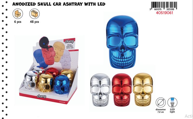 CHAMP SKULL ASHTRAY LED DL-6
