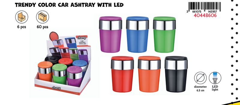 CHAMP CAR ASHTRAY COLORS WITH LED DL-6