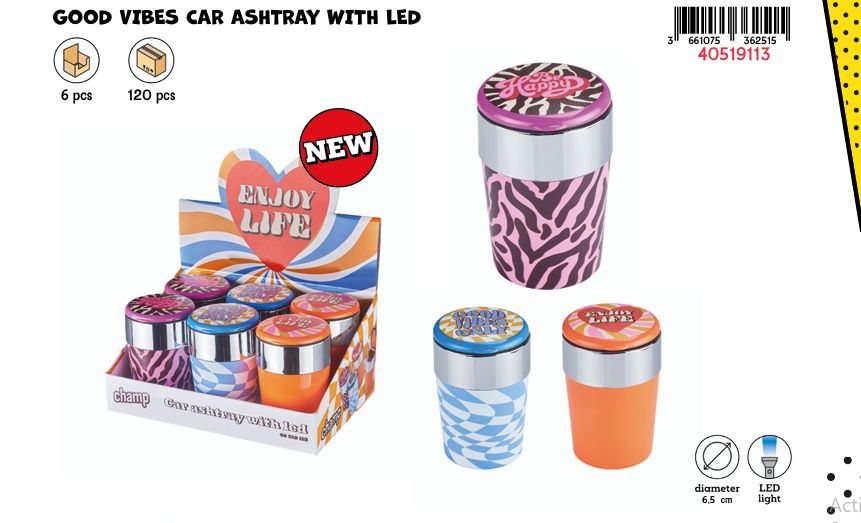 CH GOOD VIBES CAR ASHTRAY DL-6