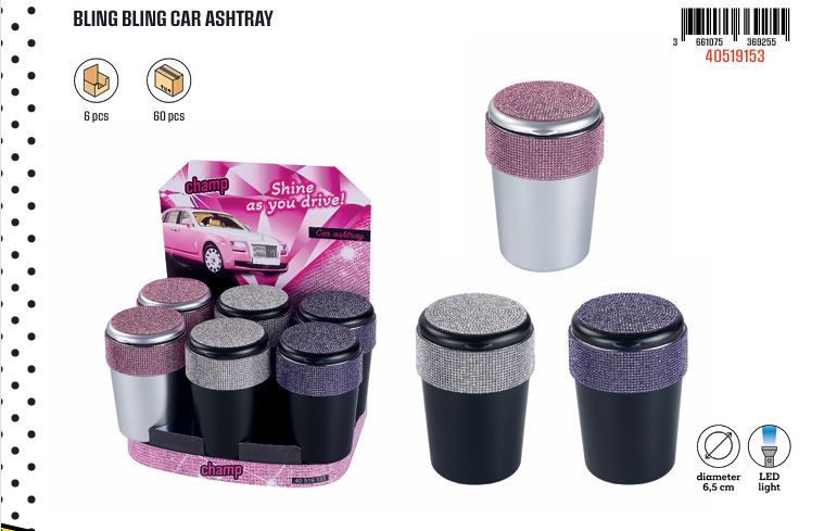 CH CAR ASHTRAY LED BLING BLING DL-6