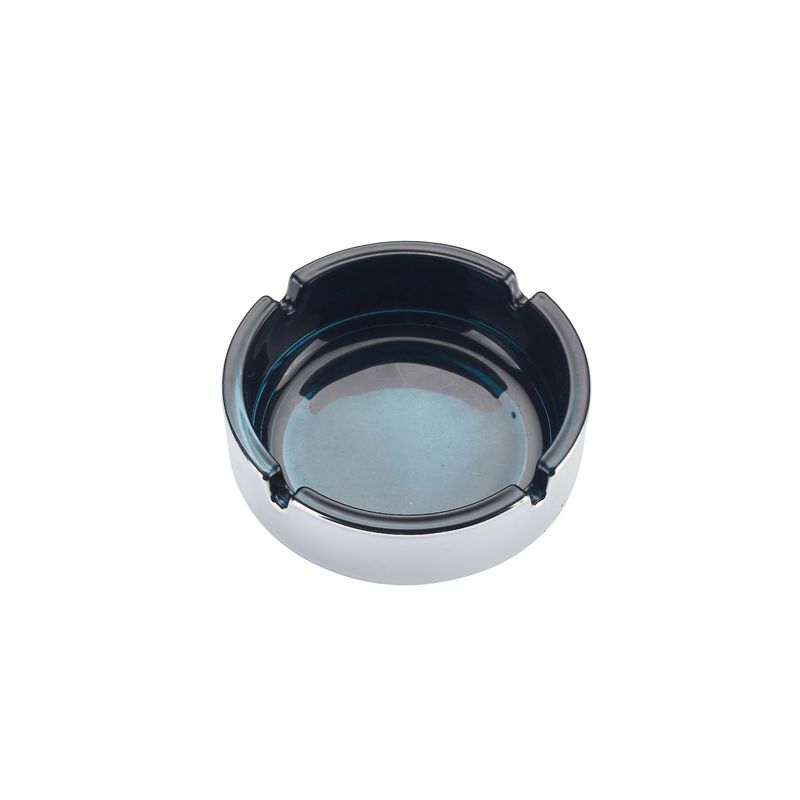 CH ROUND COL PLATING GLASS ASHTRAY 