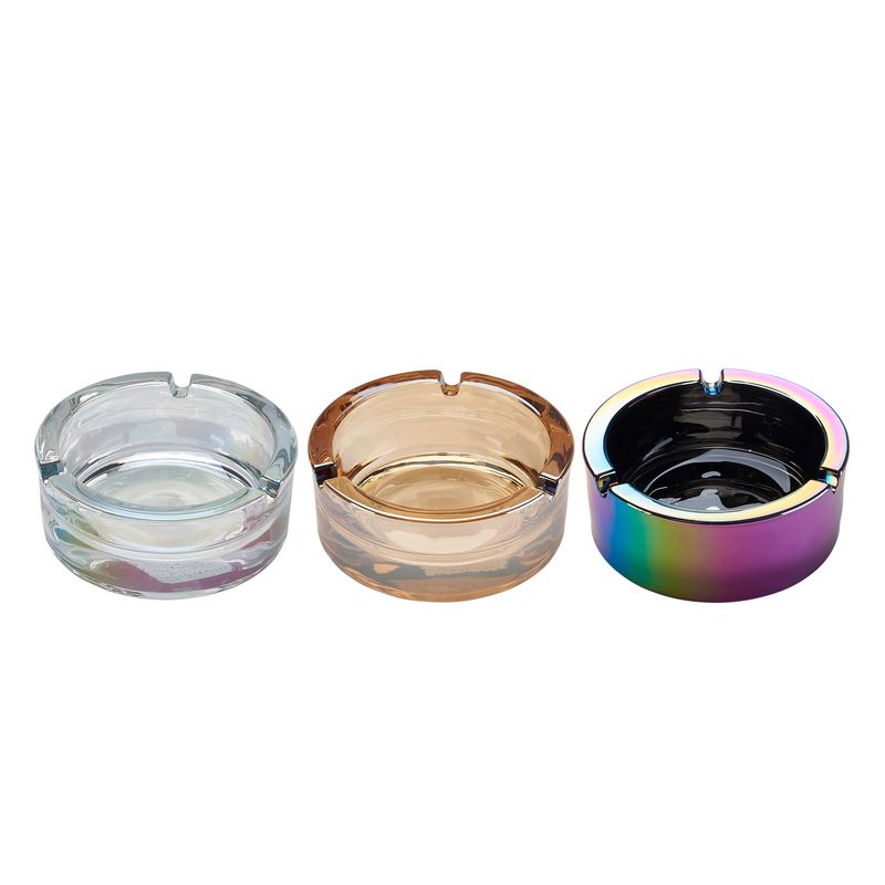 CHAMP RAINBOW GLASS ASHTRAY 9*3.8 cm-DL8 CHAMP RAINBOW GLASS ASHTRAY 9*3.8 cm-DL8