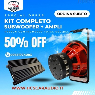 Doppio Subwoofer 32 Cm più amplificatore da 3000 watt