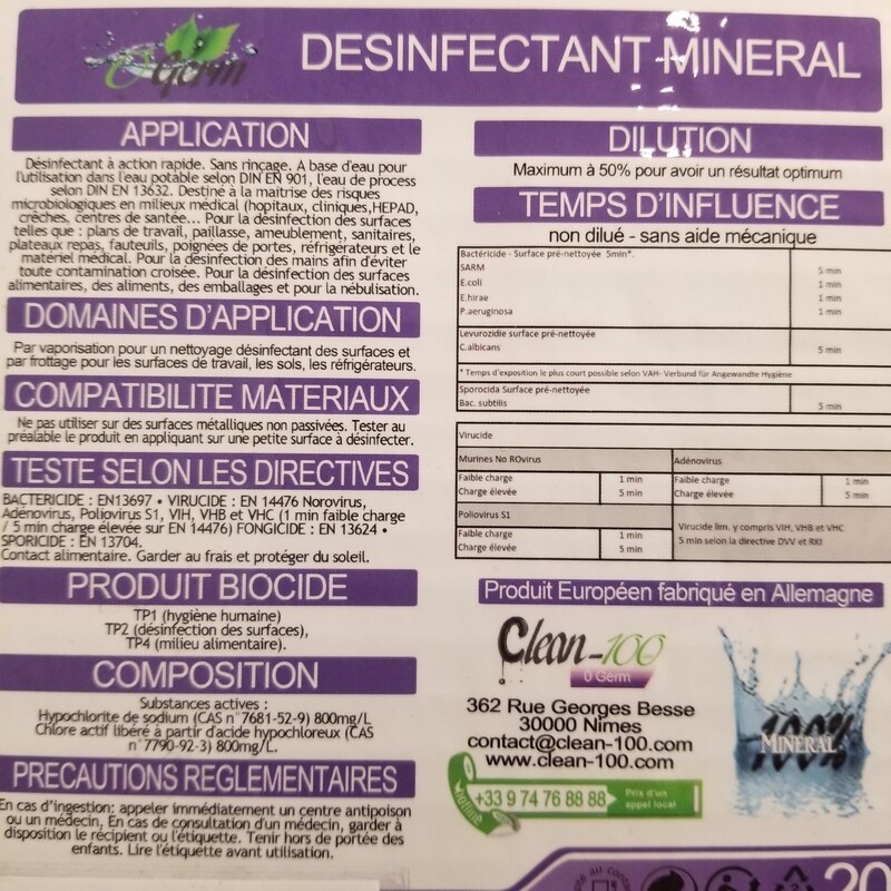 1kg de Désinfectant minéral