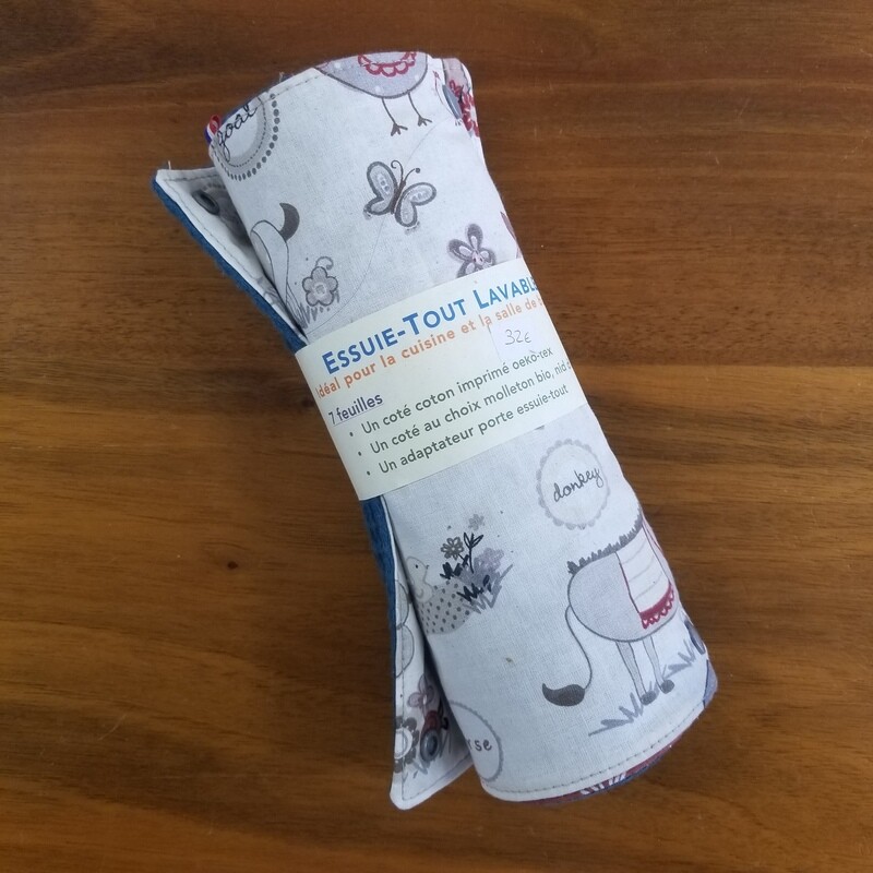 Essuie tout 7 feuilles coton nid d'abeille oeko-tek
