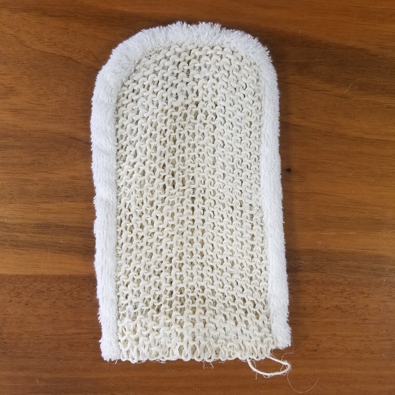 Gant de massage en sisal & éponge tricoté