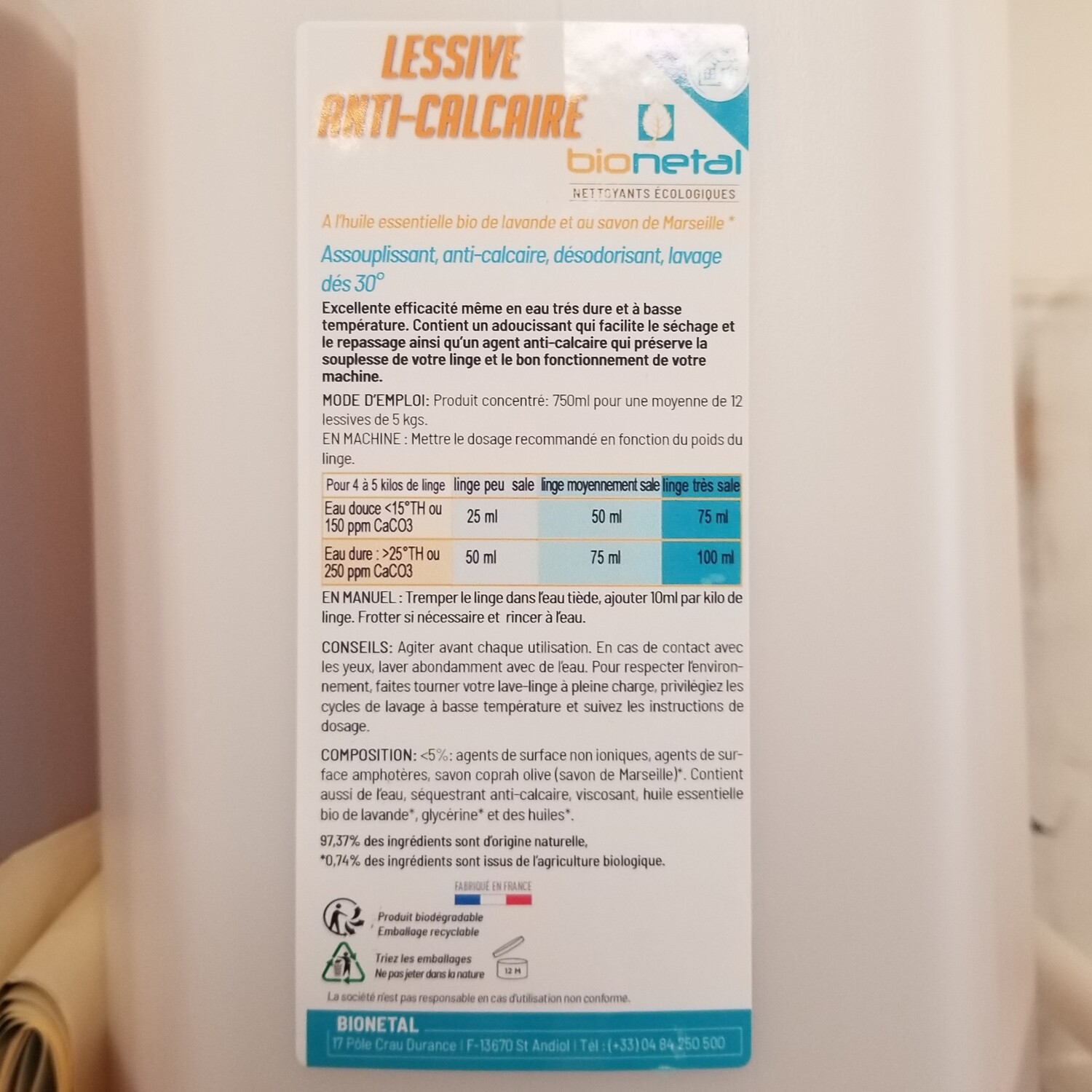 1kg de Lessive lavande