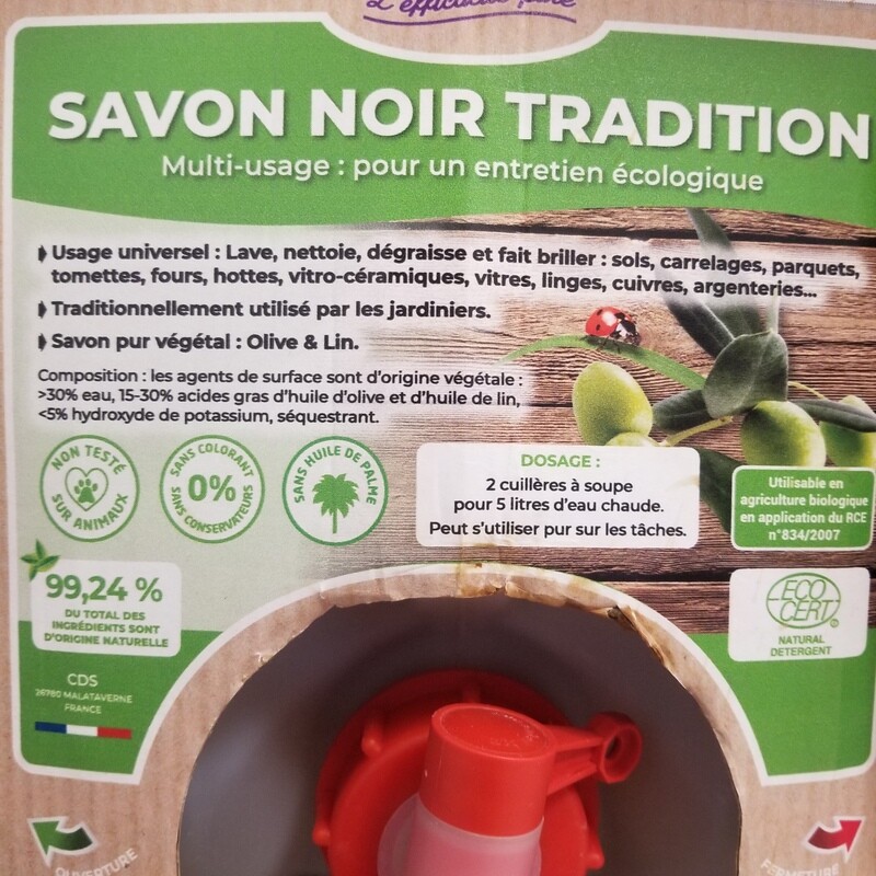 500g de Savon noir olive et lin tradition