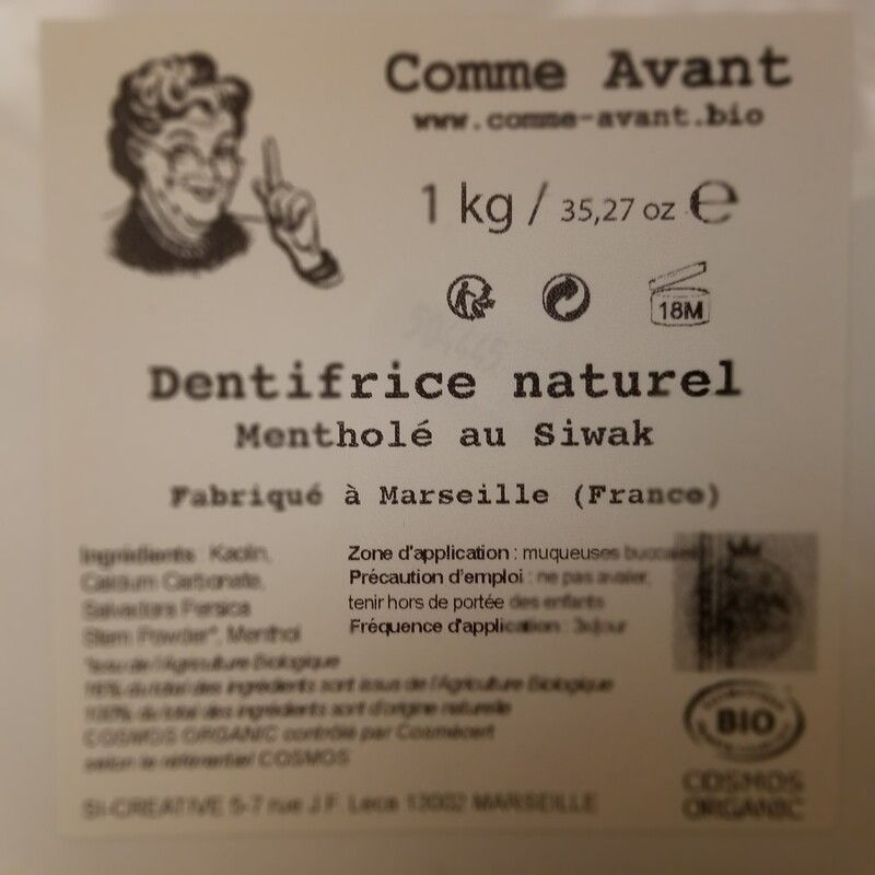 50g de Dentifrice en poudre mentholé