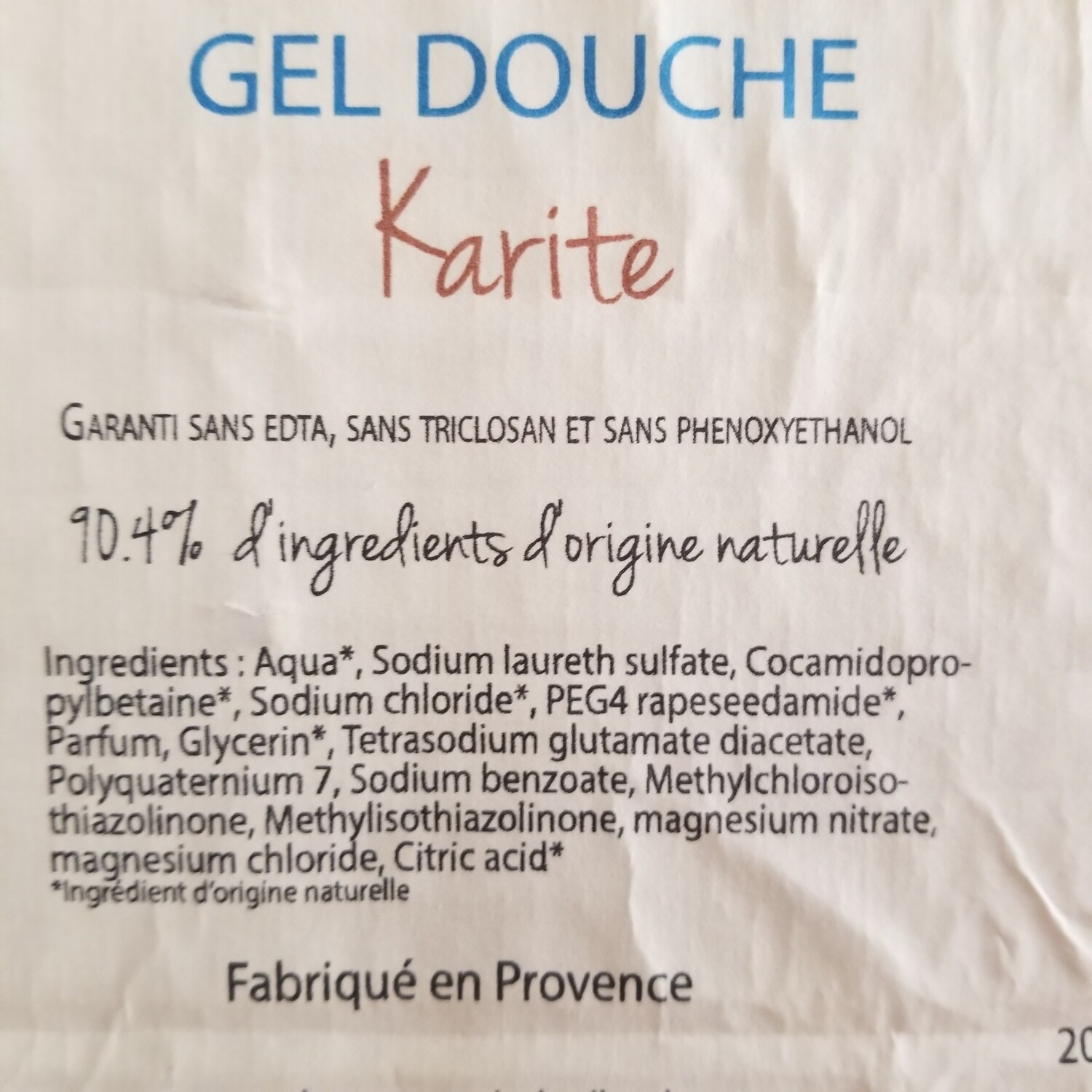 500g de Gel douche karité