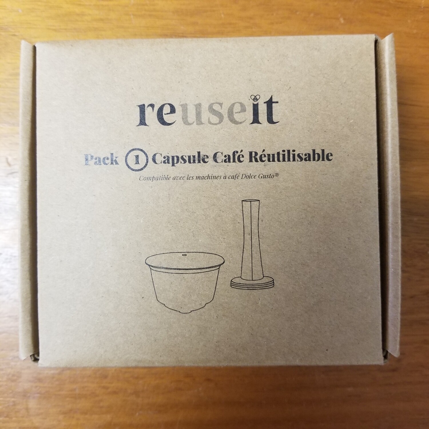 Capsule rechargeable en inox Dolce Gusto et son tasseur