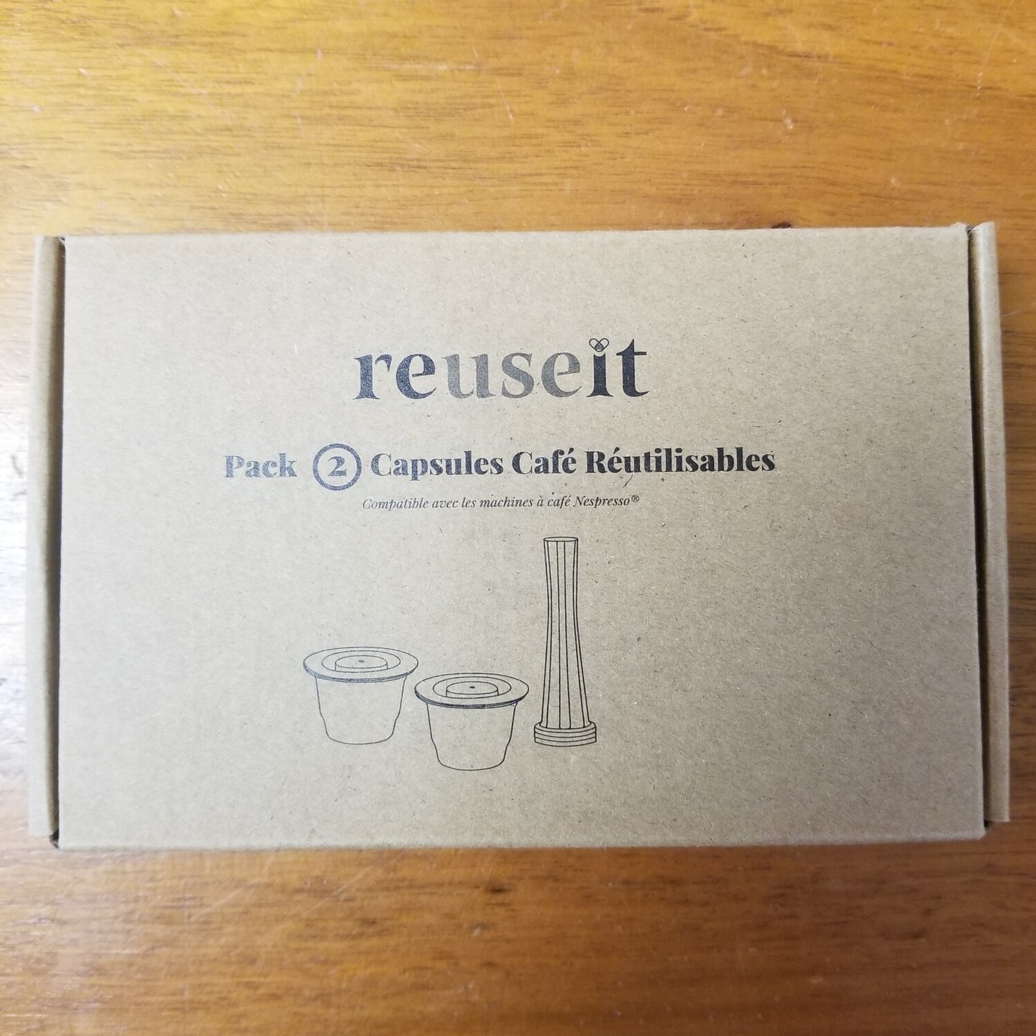 2 Capsules rechargeables en inox pour Nespresso et leur tasseur