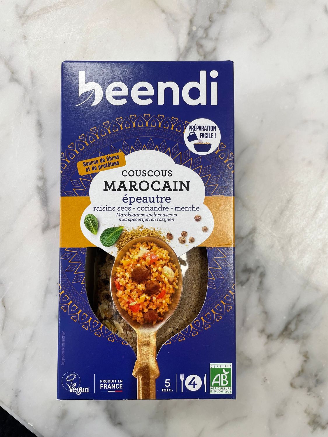 BEENDI 500g Couscous marocain (épeautre, raisins secs, coriandre, menthe)
