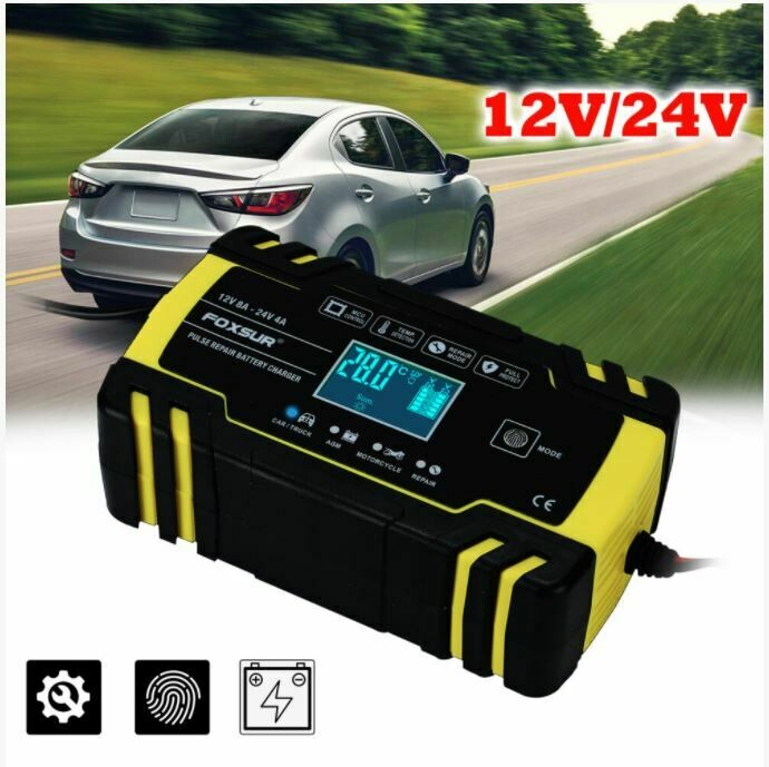 12V/24V Automatic Intelligent Car Battery Charger Pulse Repair