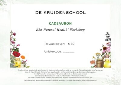 Cadeaubon één 'Natural Health' workshop