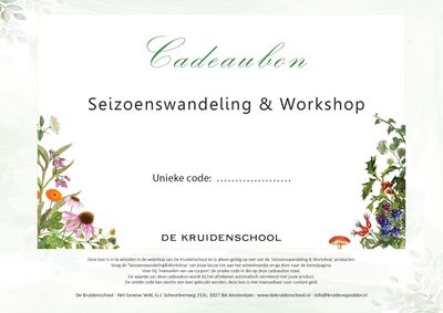 Cadeaubon voor één 'Seizoenswandeling&Workshop'