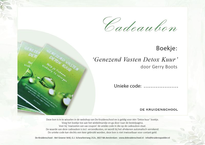 Cadeaubon 'Genezend Vasten Detox Kuur' boekje