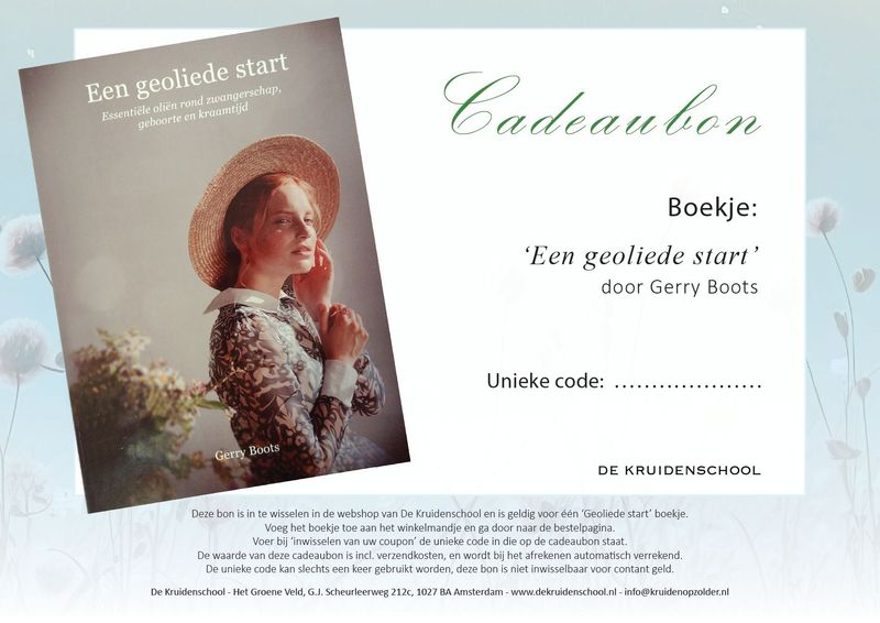 Cadeaubon 'Een geoliede start' boekje over essentiële oliën