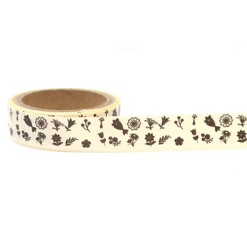 Florists Design, Ribbon &amp; Print Colour: Cream Ribbon &amp; Black Foil