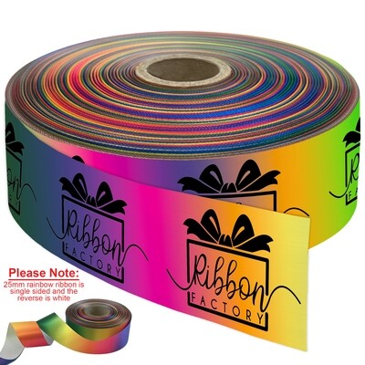 38mm - Rainbow Printed Ribbon (Single Sided Only)