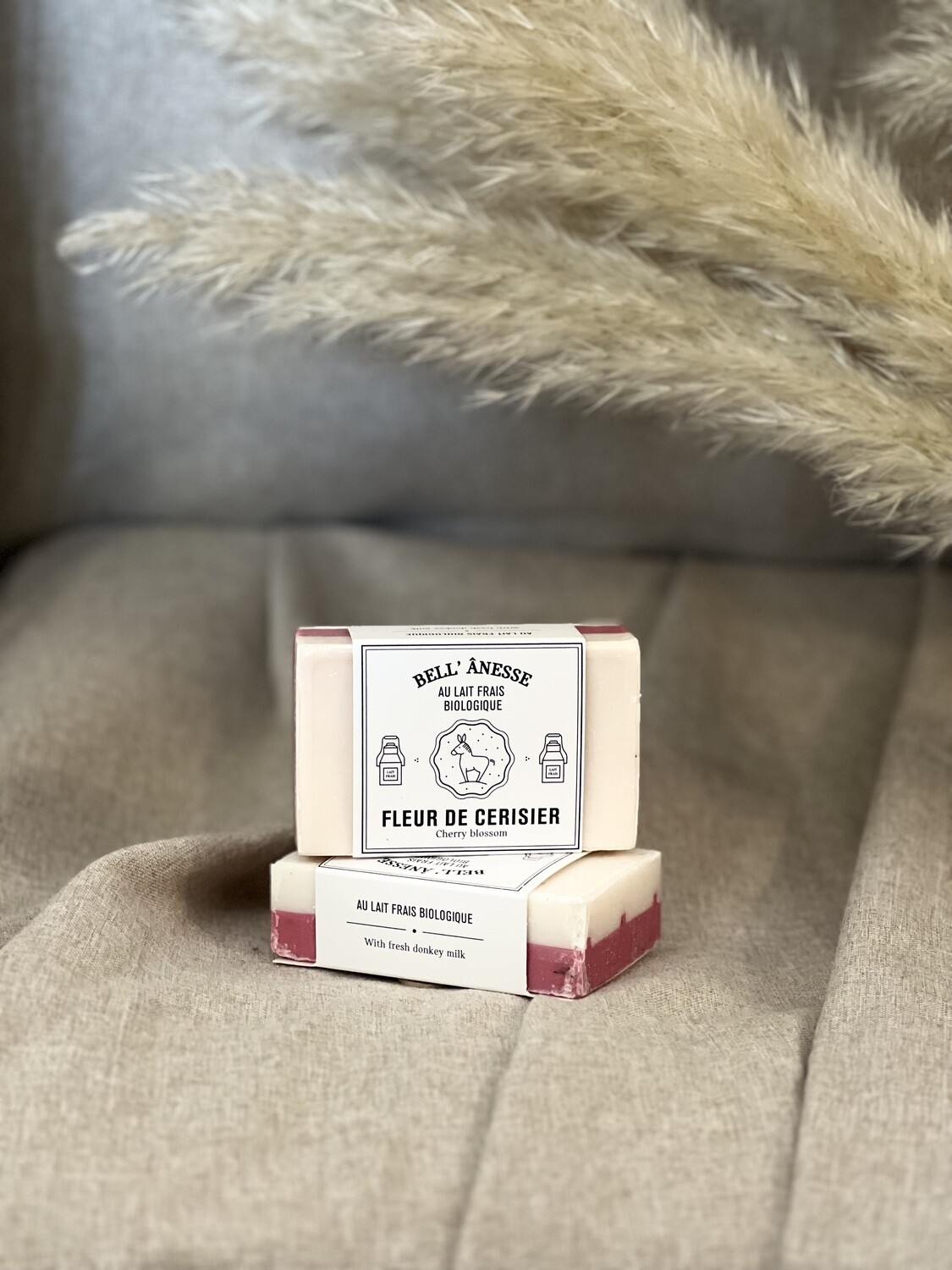 Savon biface  FLEURS DE CERISIER au lait d’ânesse bio