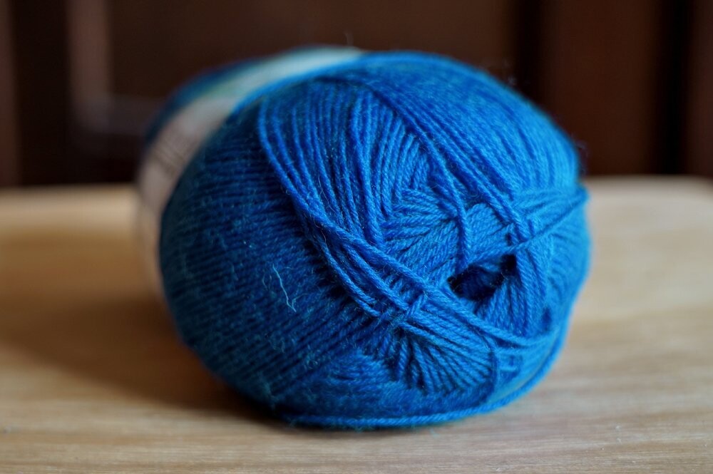 Supersocke Linie 3 (uni) 100g Knäuel, Farbe: blau