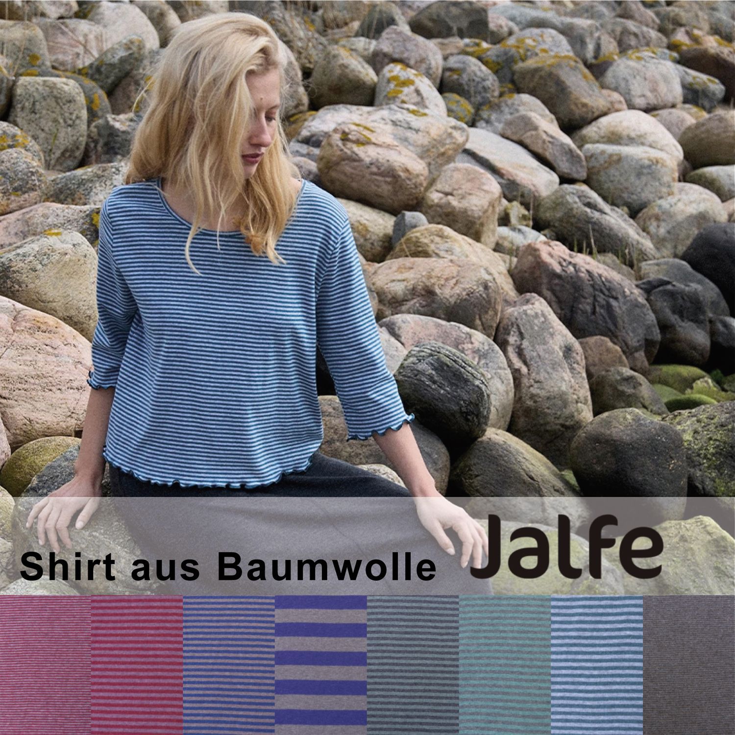 Jalfe: Oversize T-Shirt Cotton gestreift