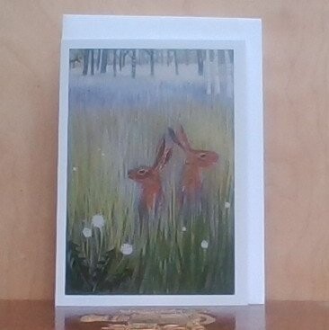 Hares amid the Bluebells