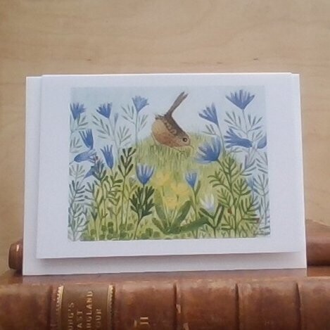 Wren amid the Windflowers Wren amid the Windflowers