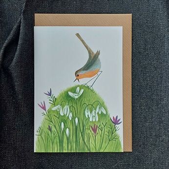 Robin and Snowdrops   8