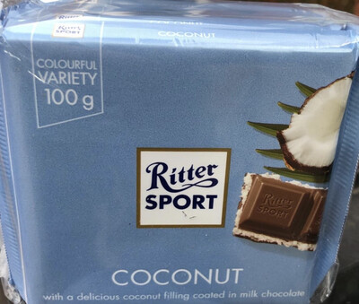 Ritter Sport Chocolate With Coconut X 5