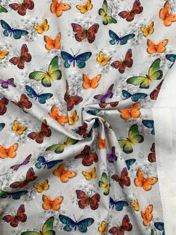 Tessuto Cotone Stampa Farfalle - al mt