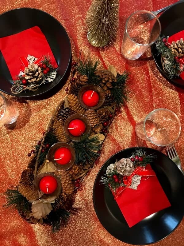 Tovaglia Lurex Rossa Cangiante  Natalizia