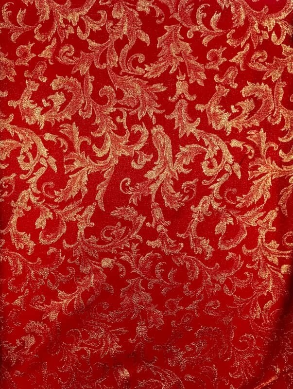 Tessuto Broccato Rosso
