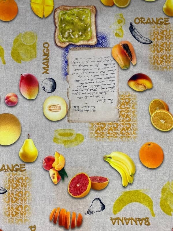 Strofinaccio con Frutta con Scritte