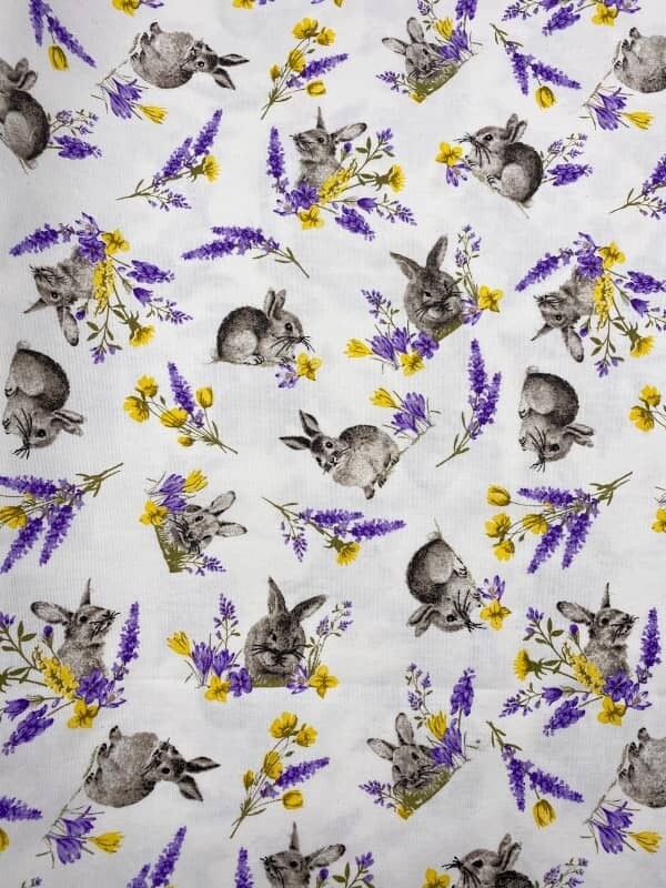 Strofinaccio con Conigli e Lavanda