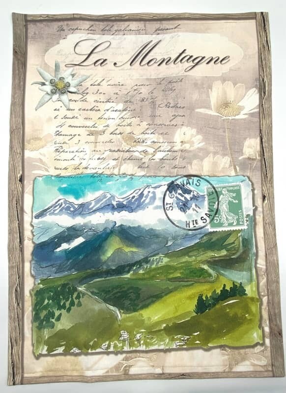 Strofinaccio con Paesaggio montuoso