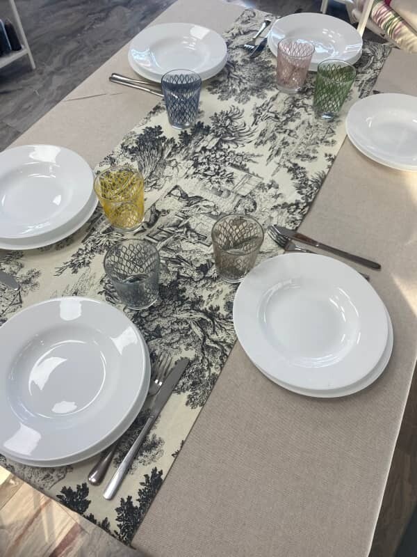 Runner stampa Campagna bianco-nero