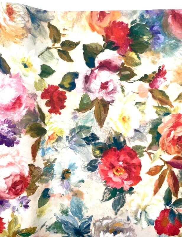 Tessuto Antimacchia stampa Fiori Dipinti