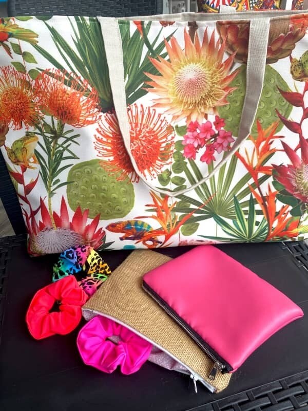 Borsa da Spiaggia stampa Fiori Esotici