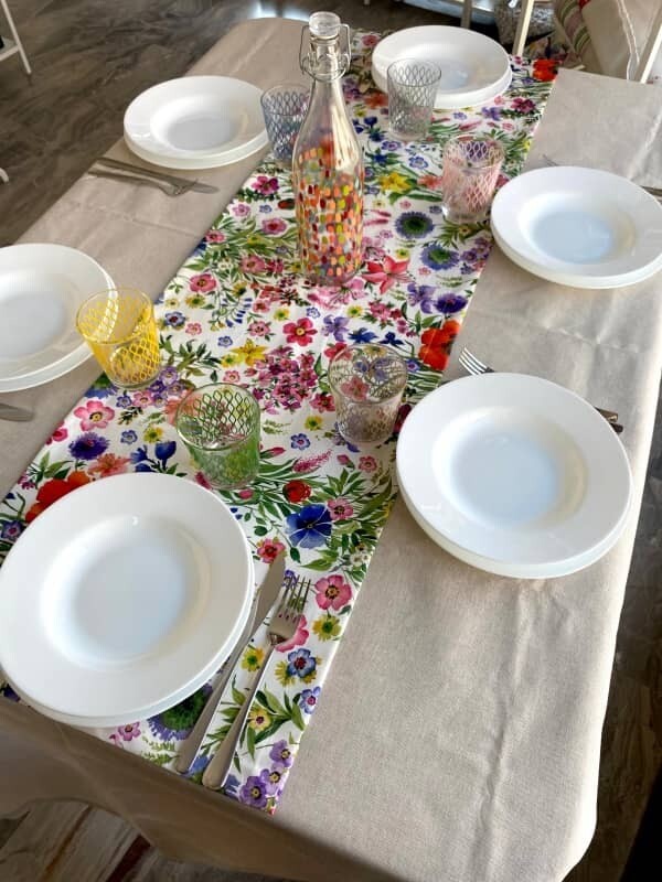 Runner Resinato con fantasia Floreale