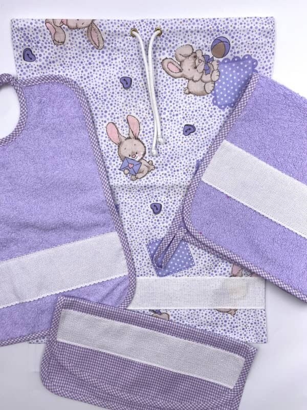 Kit Asilo Viola con Coniglietti